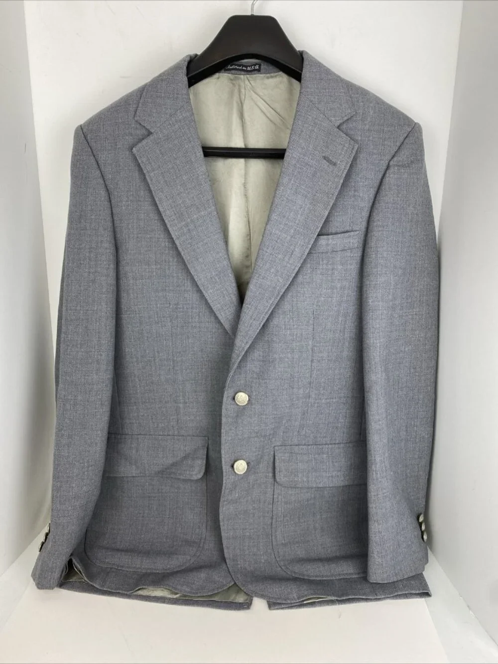 Stafford Men’s 38L Gray Blazer Two Button Sport Coat Jacket